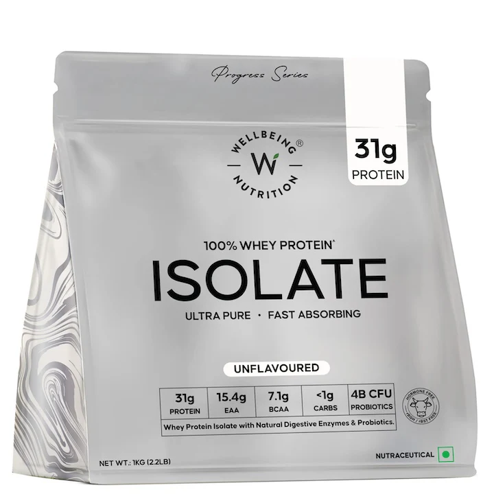 Wellbeing Whey Protein Isolate 26g 1kg 4B CFU Probiotics